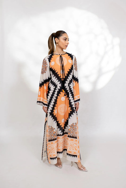 Mandarin Sunburst Soft BSY Crepe Kaftan