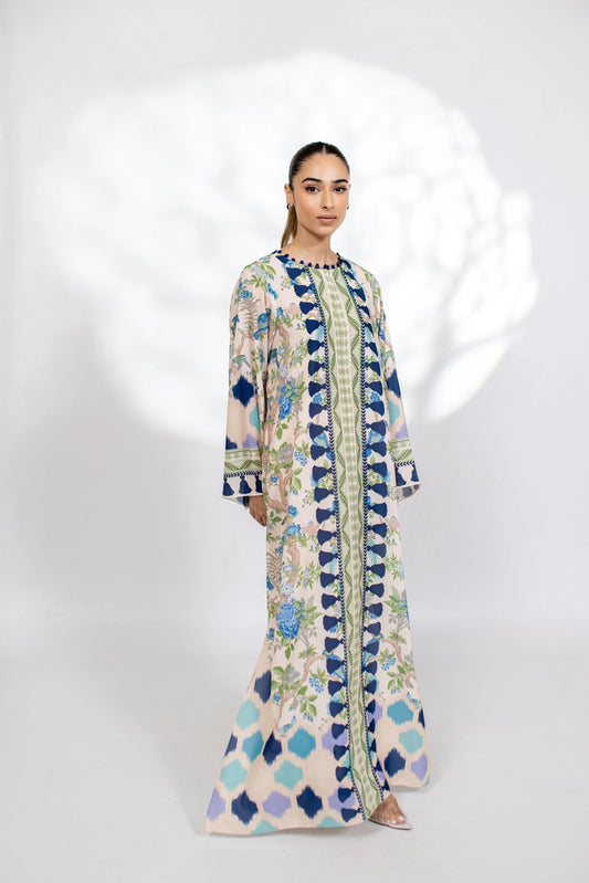 Floral Elegance Long Kaftan