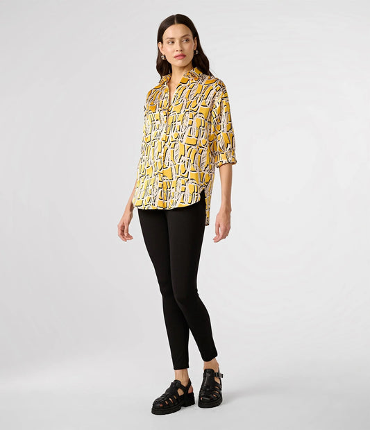 Modern Geometric Silk Shirt