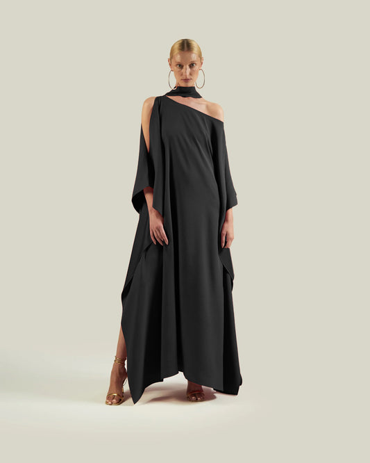 Elegant Drape Cape Dress