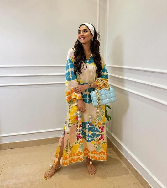 Multicolor Eira Kaftan dress